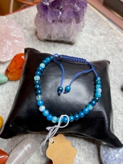 Agate Blue stripped bracelet 4mm