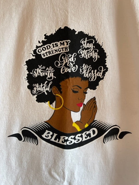 Blessed, God is my strength Graphic Inspirational Tee Shirt