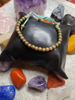 Unakite crystal bracelet (4mm)