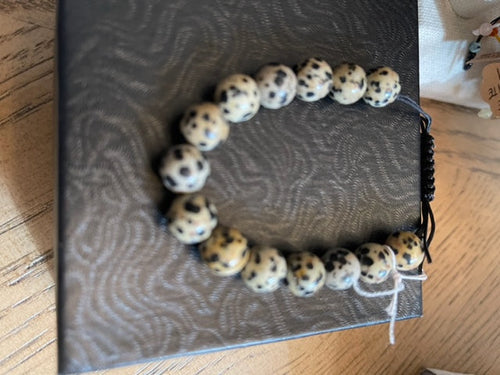 Dalmation Jasper with Black Onyx Meditation Healing Protection Spiritual bracelet