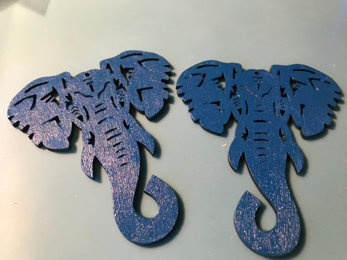 Elephant earrings wood