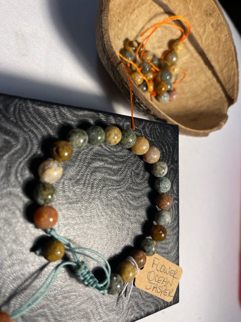 Natural Ocean Jasper Meditation Healing Protection Spiritual bracelet (8mm)