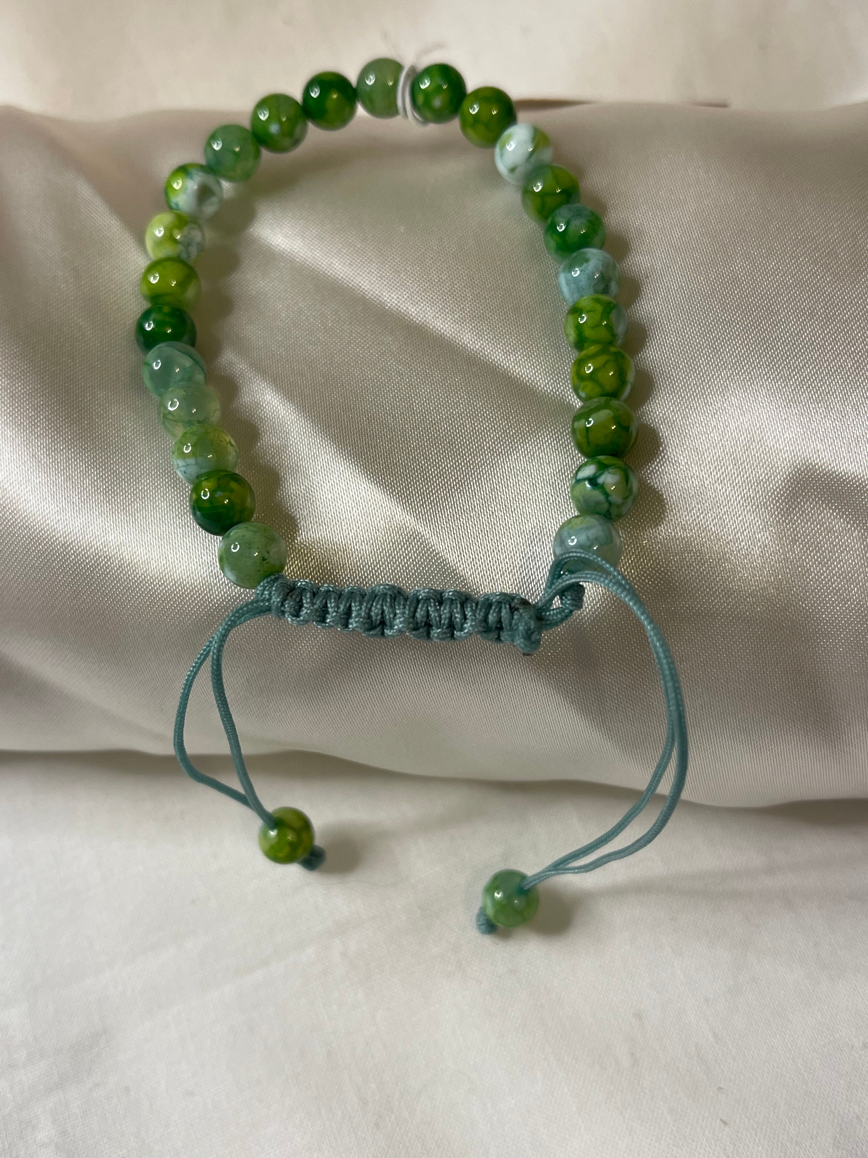 Dragon Scale Agate (Dk Green)  Meditation Healing Spiritual bracelet (8mm)