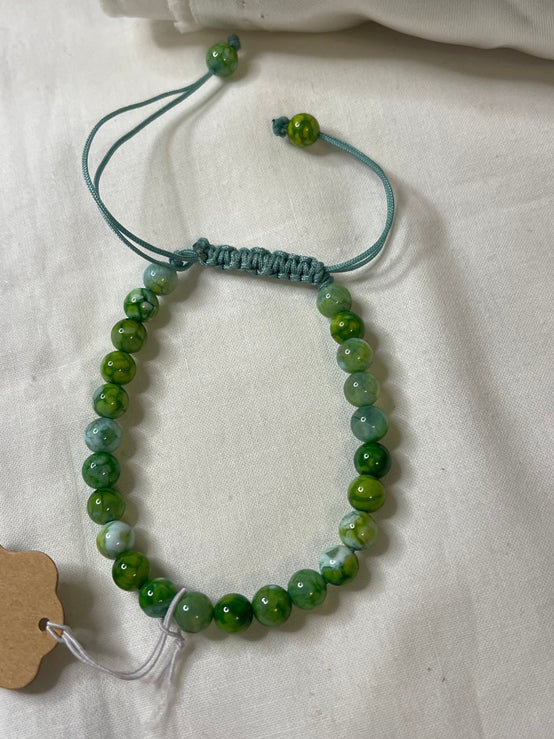 Dragon Scale Agate (Dk Green)  Meditation Healing Spiritual bracelet (8mm)