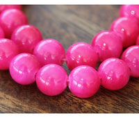 Jade (Hot Pink) Meditation Healing Protection Spiritual bracelet (8mm)