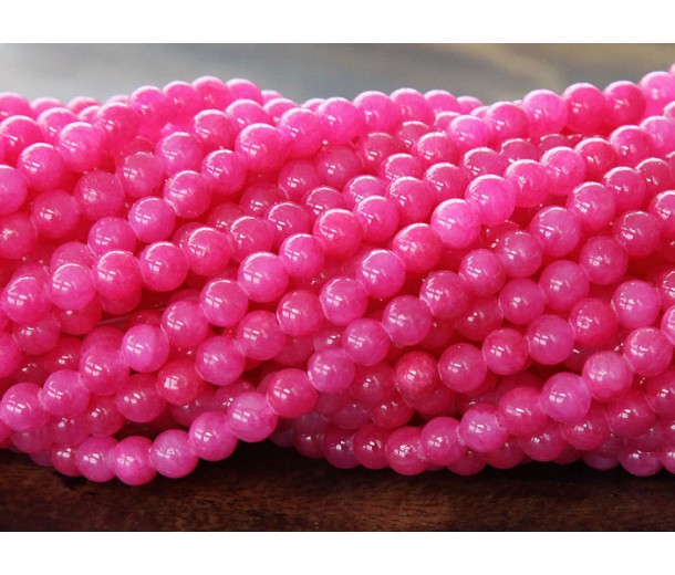 Jade (Hot Pink) Meditation Healing Protection Spiritual bracelet (8mm)