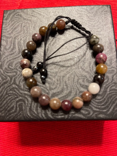 Tourmaline multi crystal bracelet (8mm)