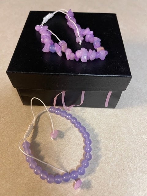 Quartzite Chip bracelets (Purple) Healing Meditation Healing Spiritual bracelet