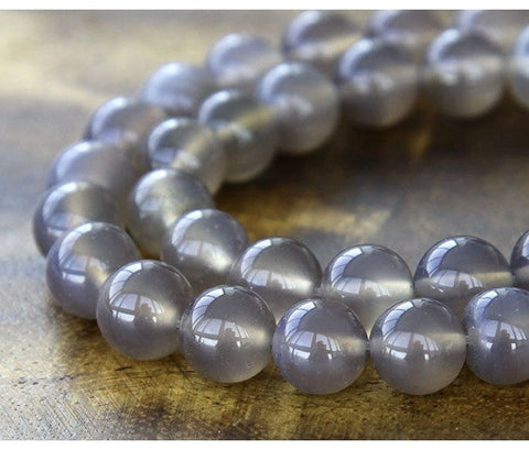 Agate - Smoky Grey Natural Healing Gemstone Adjustable bracelets (6mm)