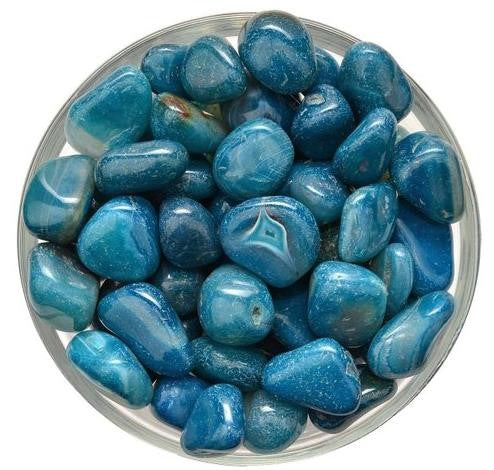 Agate Blue stripped bracelet 4mm