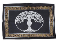 Tree Goddess altar Cloth 13x19" Gold & Silver print on Black