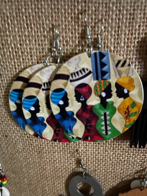 Women United earrings wood